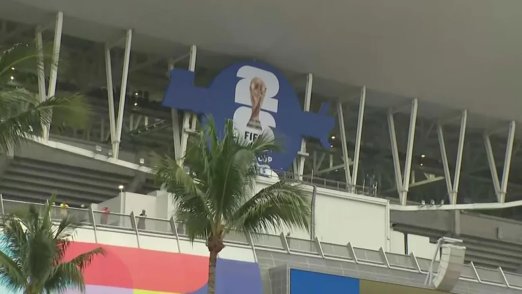 Fans prepare for the Scotland vs. Brazil World Cup Match at Miami Stadium