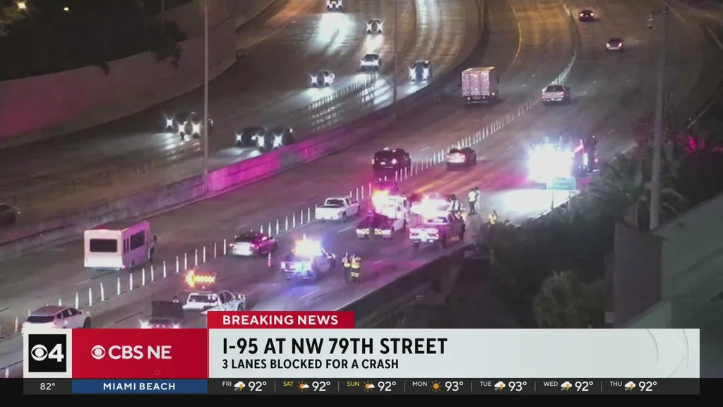 Major delays reported on I-95 south in Miami after crash