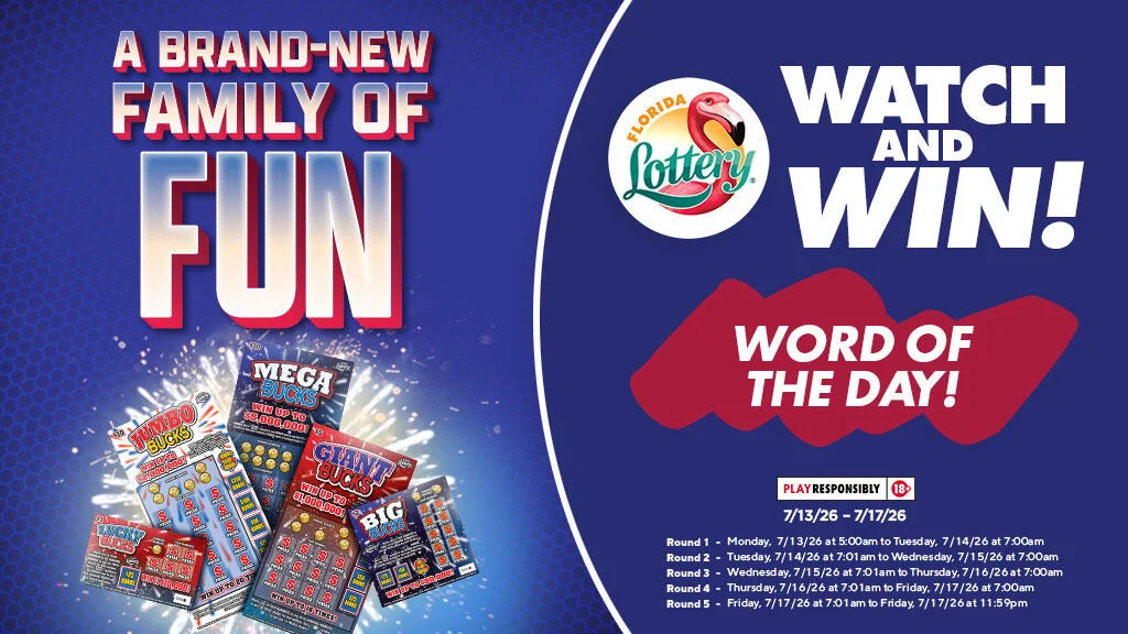 FLORIDA LOTTERY "BUCKS FAMILY OF GAMES" Watch to Win contest
