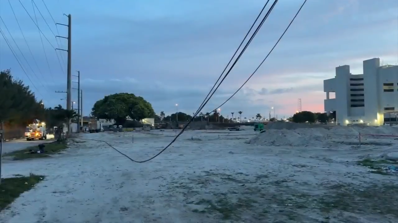 Truck knocks down power lines near Turner Guilford Knight Correctional Center in West Miami-Dade
