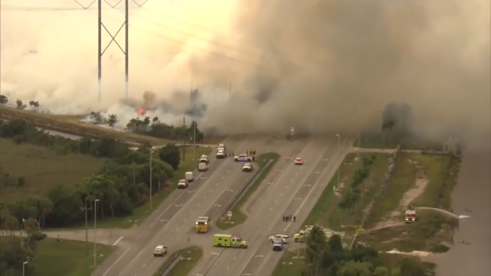 Firefighter hospitalized after suffering allergic reaction while fighting West Miami-Dade brushfires; blaze burns over 16K acres