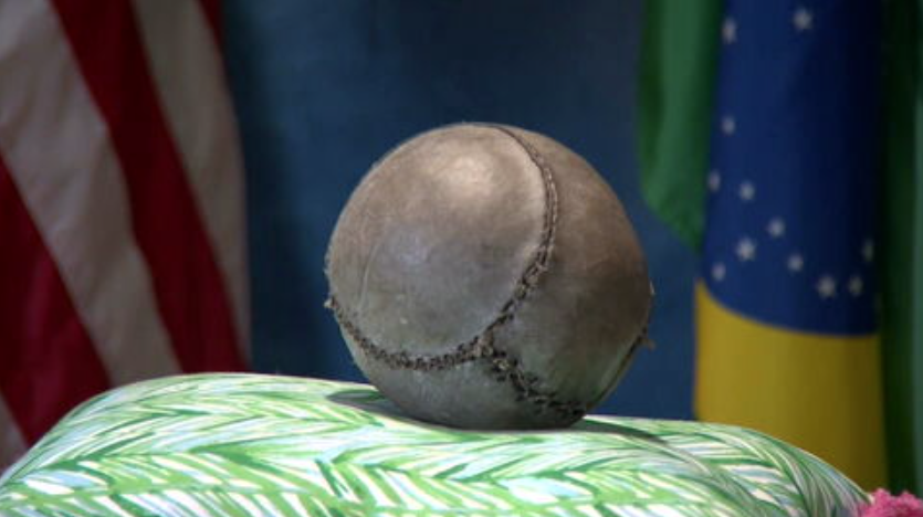 World’s oldest soccer ball on display at Coral Gables Museum in celebration of Scotland vs. Brazil World Cup match