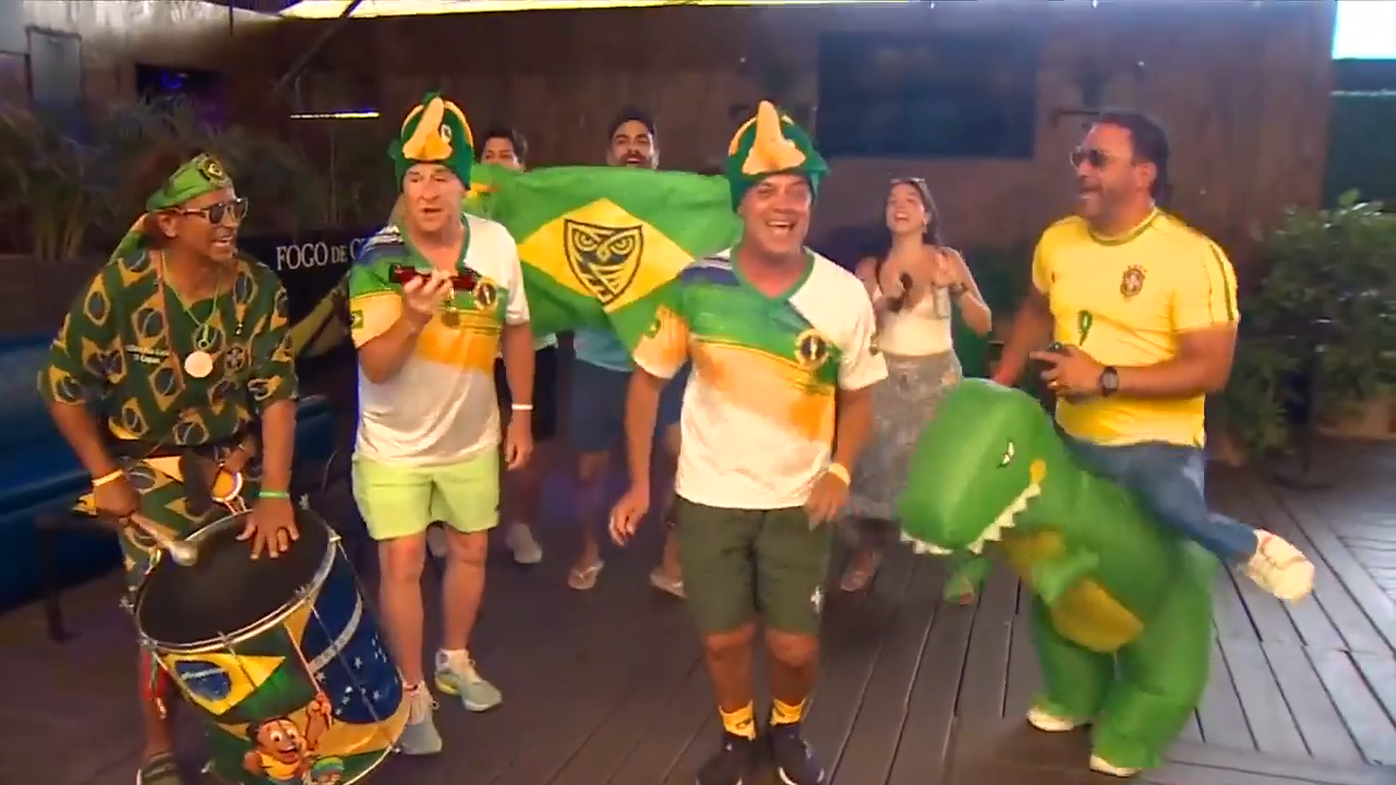Scores of Brazilian fans gather across Miami for pre-game rituals ahead of World Cup match with Scotland