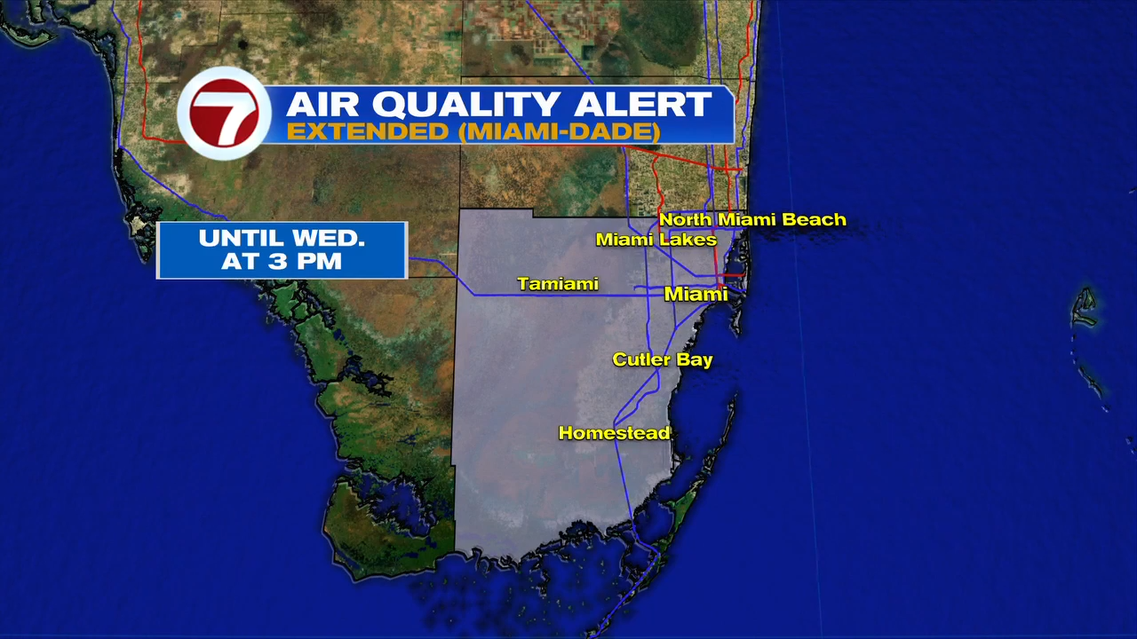 Wildfire smoke and Saharan dust prompt air quality alert in Miami-Dade